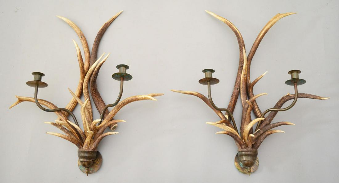 Pr of Antler Wall Sconces (1 of 3)
