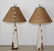 Pr of Cowhide Lamps with Custom Shades