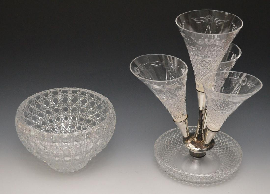 2 Pieces of Crystal (Stuart Epergne & Harvard Bowl) (1 of 3)