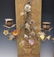 Pair of Gilt Wood & Porcelain Candle Sconces - 2