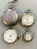 4 Antique Silver Tone Pocket Watches