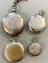 4 Antique Silver Tone Pocket Watches - 2
