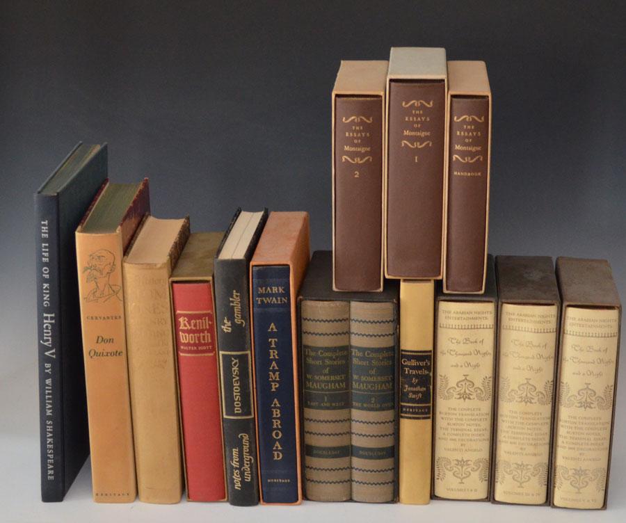 Lot of Heritage Press Literary Books: 189 Madame Bovary illustrated by Pierre brissaud, heritage press; The cloister and the hearth by Reade; Frederick Schiller/William tell; The decline in the fall of the Roman empire by Edward gibbon il