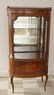 Louis XIV Inlaid Wood & Glass Vitrine Cabinet