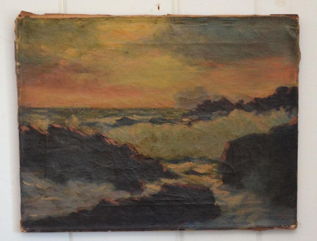 Small Rocky Shore Scene Painting (1 of 2)