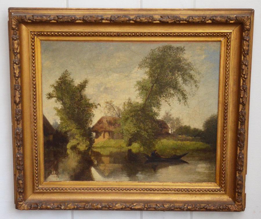 Beautiful O/C Landscape Signed Pollet Dated 1888 (1 of 4)