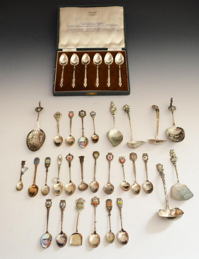 Lot of Sterling & 800 Silver Spoons (Souvenir) (1 of 6)