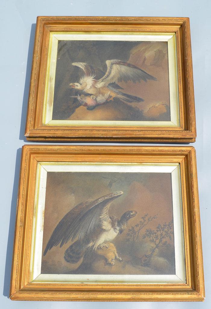 2 Beautifully Framed Antique Sand Painting Of Eagles (1 of 3)