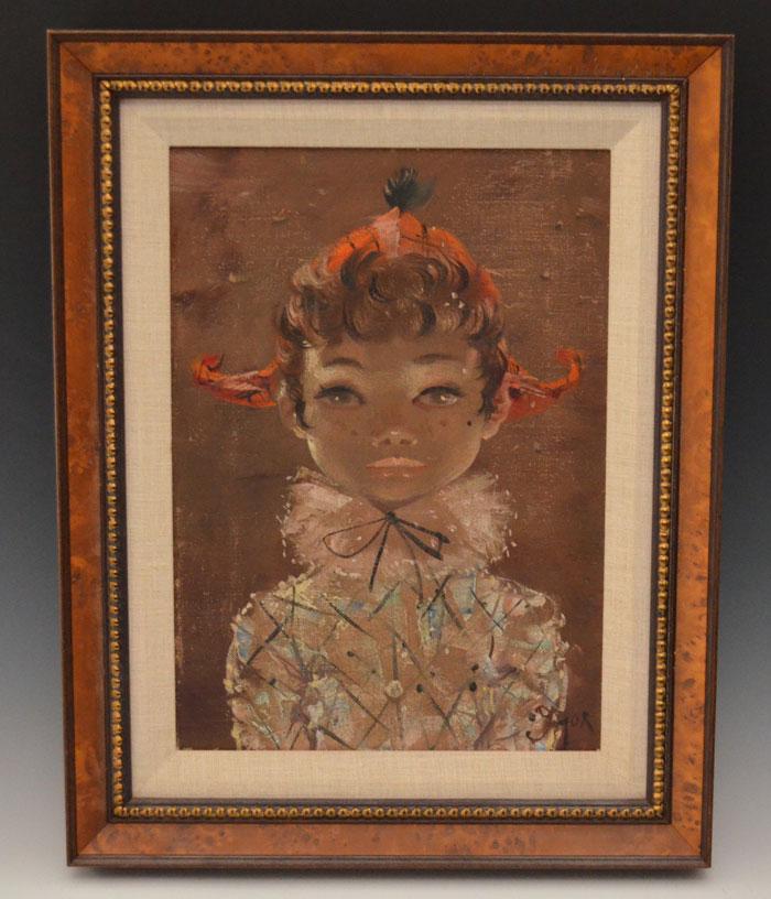 Igor Pantuhoff Big Eyes Painting on Canvas of a Girl (1 of 3)