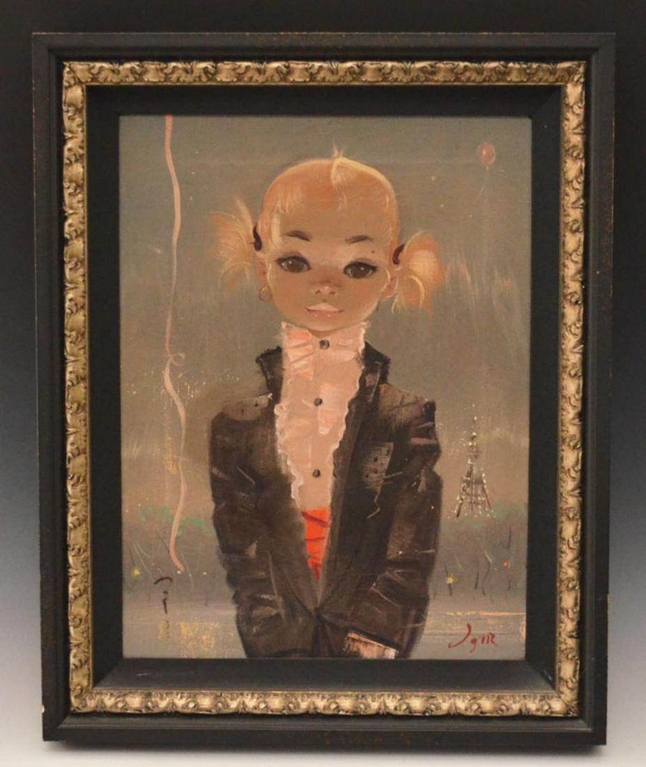 Igor Pantuhoff Big Eyes Painting of a French Girl (1 of 3)