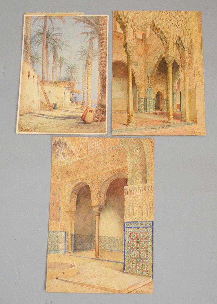 3 Signed Middle Eastern Theme Watercolors by Diff (1 of 7)