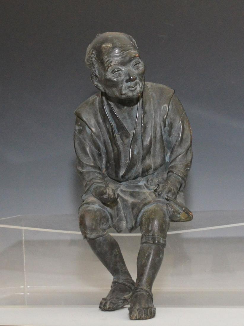 Japanese Bronze Samurai Man Statue (1 of 5)