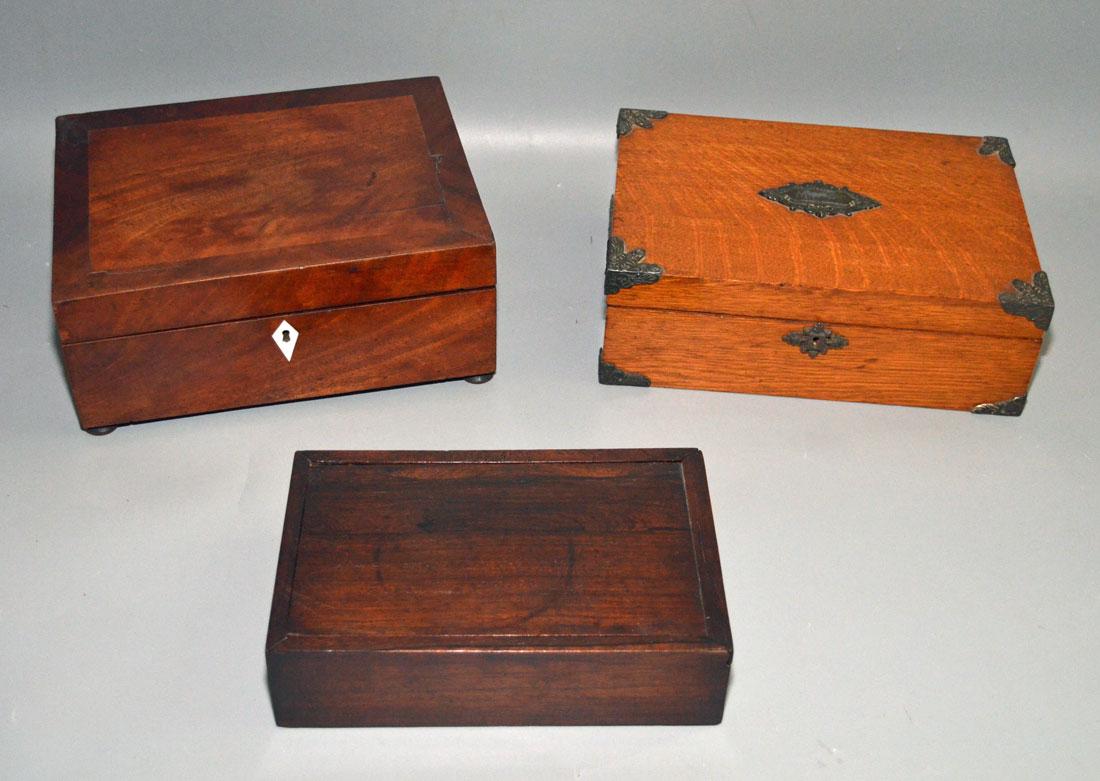 3 Antique Wooden Boxes / Lap Desks (1 of 6)