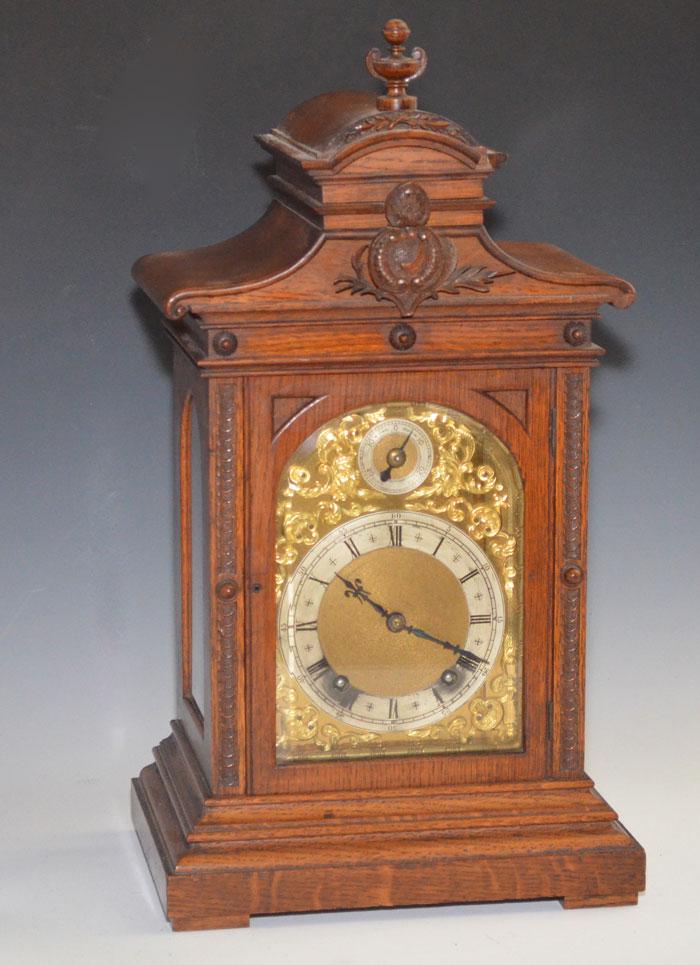 Fancy Carved Mantle Clock with Ornate Face (1 of 4)