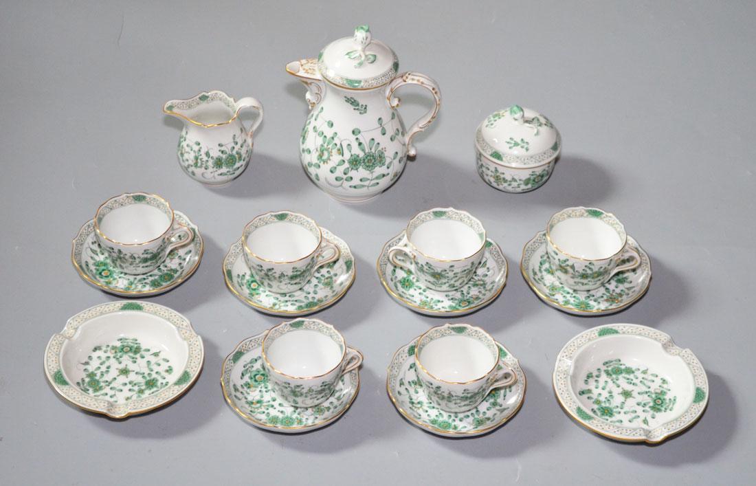 Meissen Indian Flowers Green Tea Set (1 of 3)