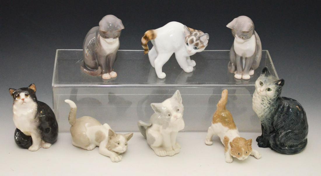 Lot Of Porcelain Cats (Lladro, Copenhagen, Beswick) (1 of 4)