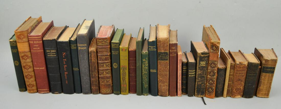 Large Group of Vintage & Antique Books: This lot includes, how to live on 24 hours a day by Arnold Bennett 1910. Poems of home life . Life of Ralph Waldo Emerson by Richard Garnett 1888.Prince Otto a Romance by Robert Louis Stevenson 1925.