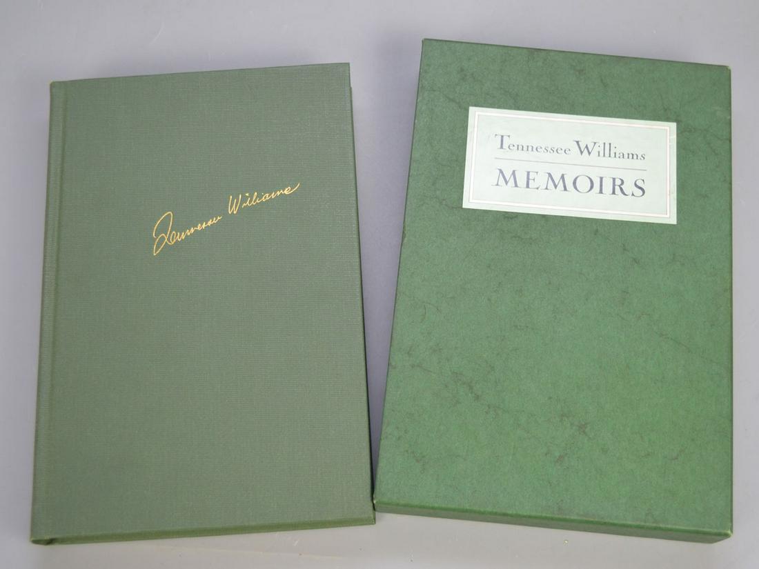 Memoirs Signed Tennessee Williams Book 1/400: Copy 107 of limited edition of 400 copies Stain on the page that is signed. Published 1975 by Doubleday. In very good condition except for 1 stain. Signed.