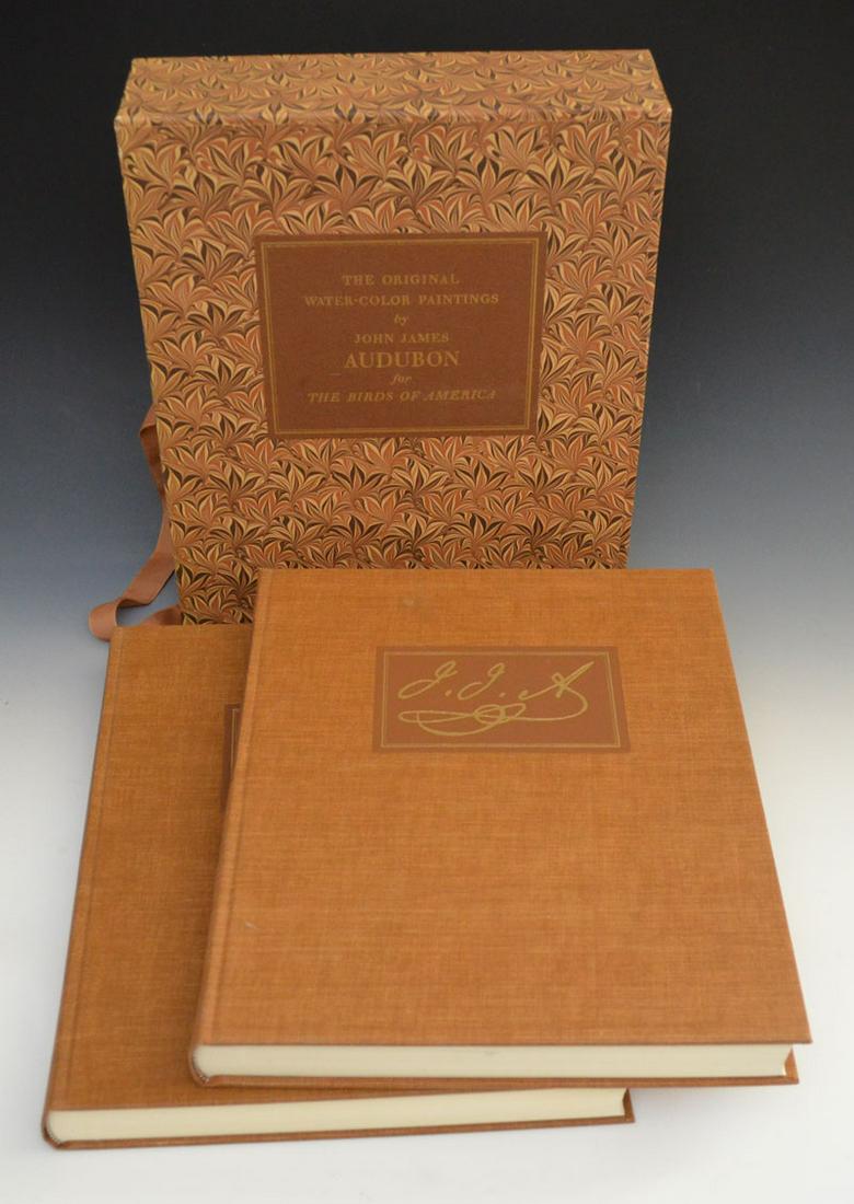 2 Volume John James Audubon Paintings Books: John James Audubon, The Original Water Color Paintings Of The Birds Of America, Two Volumes, 1966, Published By American Heritage Publishing Co. Ny, 1966, 431 Color Plates. 10 1/2" X 13" Hardcover. Ma
