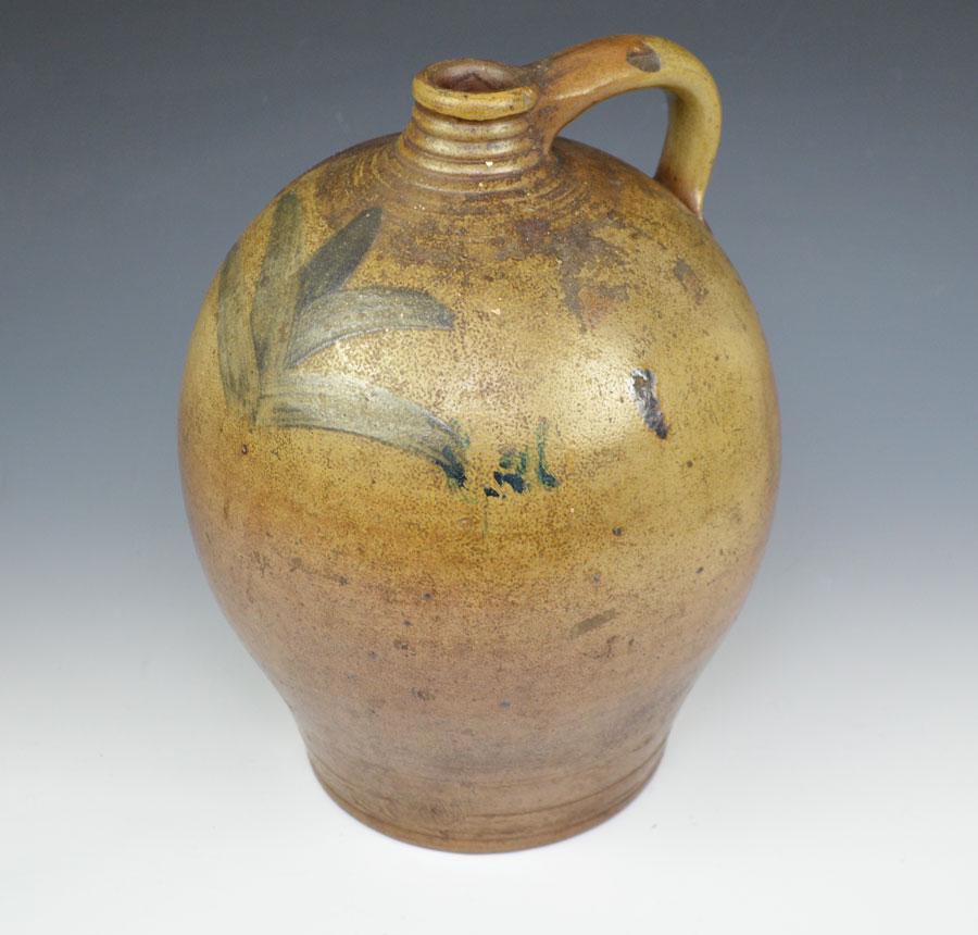 Ovoid Stoneware Jug with Leaf (1 of 7)