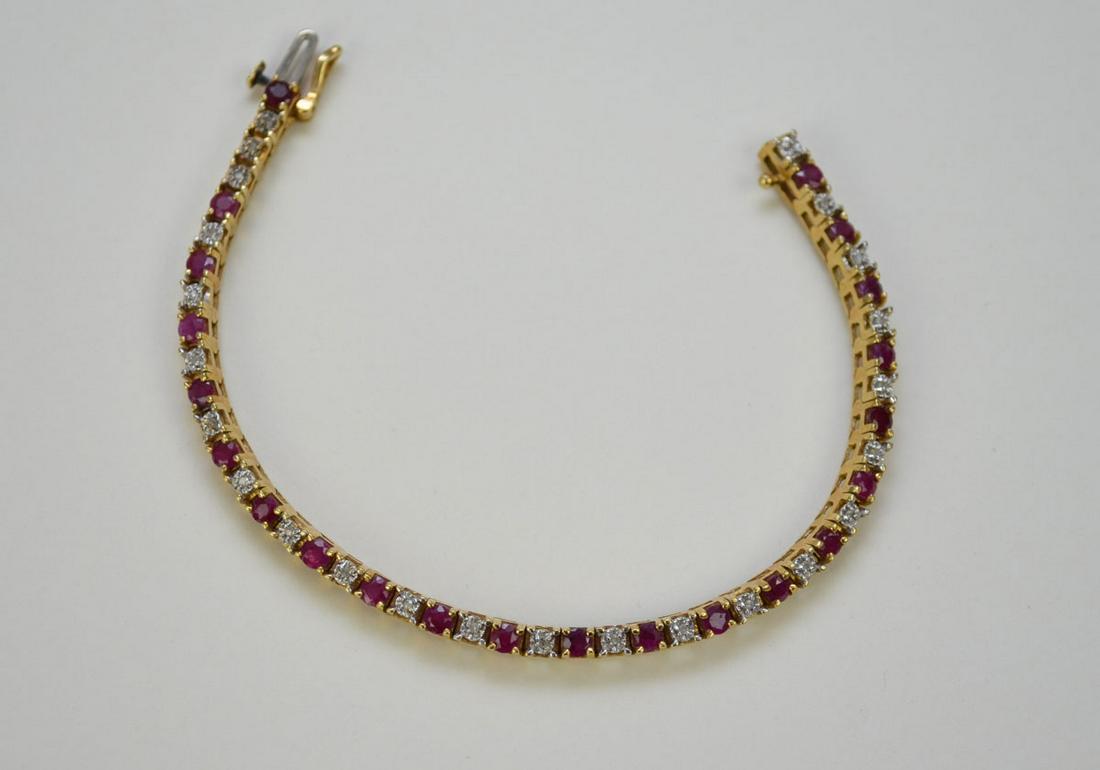 14k Gold, Diamond & Ruby Bracelet (1 of 2)