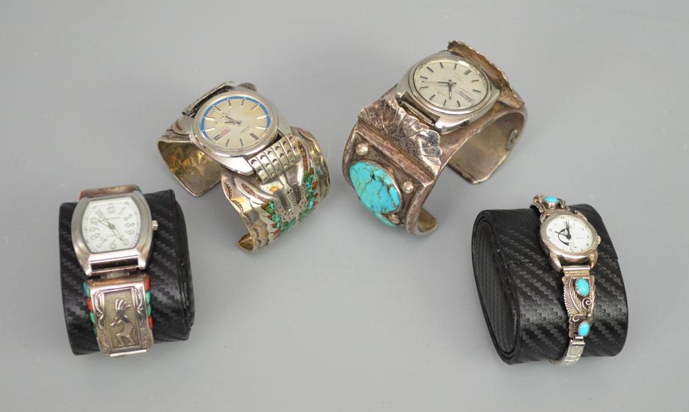 4 Unusual Watches With Sterling & Turquoise Bands: The seiko watch ( the bezel measures 1 1/2" diameter) The bracelet part is 1 3/4" tall. The inside measures approximately 2 3/4" x 2" … The ravina watch ( the bezel measures 1 1/4"x 1 5/8")…. The 
