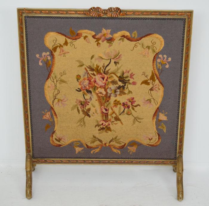 Vintage Needlepoint Fire Screen (1 of 3)