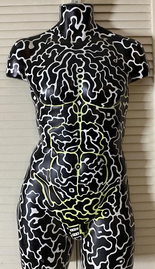 Hand Painted Keith Haring Style Mannequin Male Torso (1 of 3)
