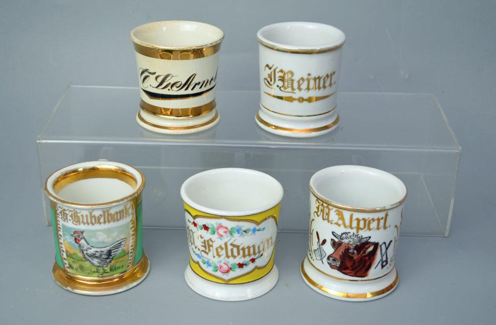 Lot of Antique Shaving Mugs (Some Trades) (1 of 6)