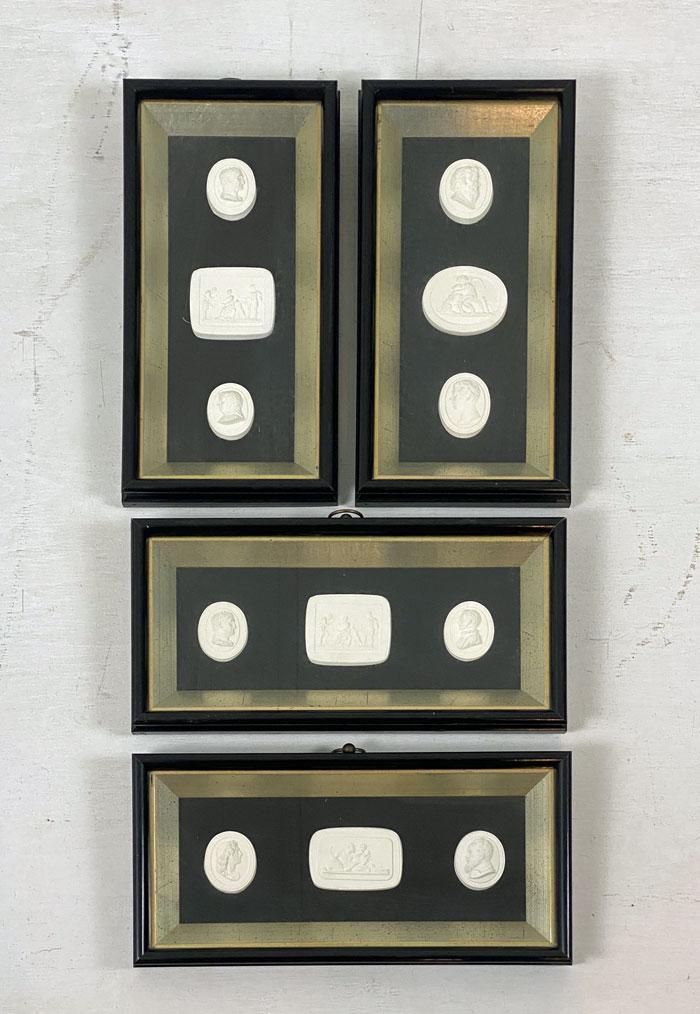 Group of 4 Framed Grand Tour Plaster Intaglios. (1 of 3)