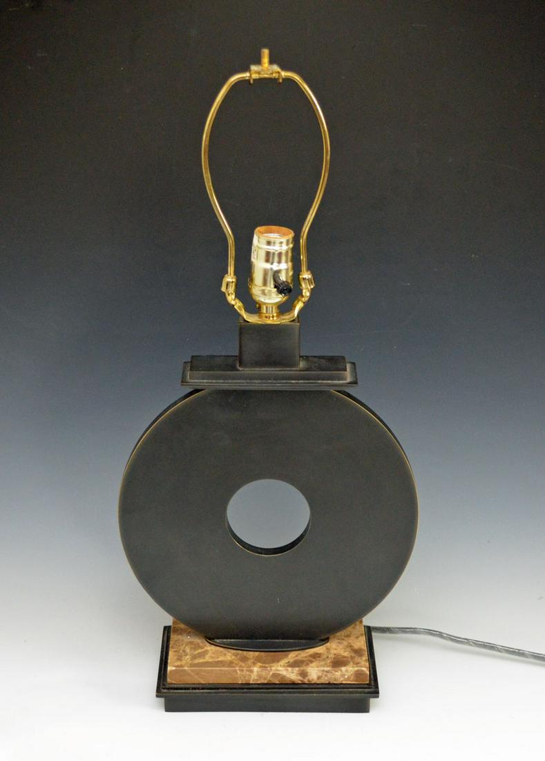 Modernist Style Bronze & Marble Lamp (1 of 3)