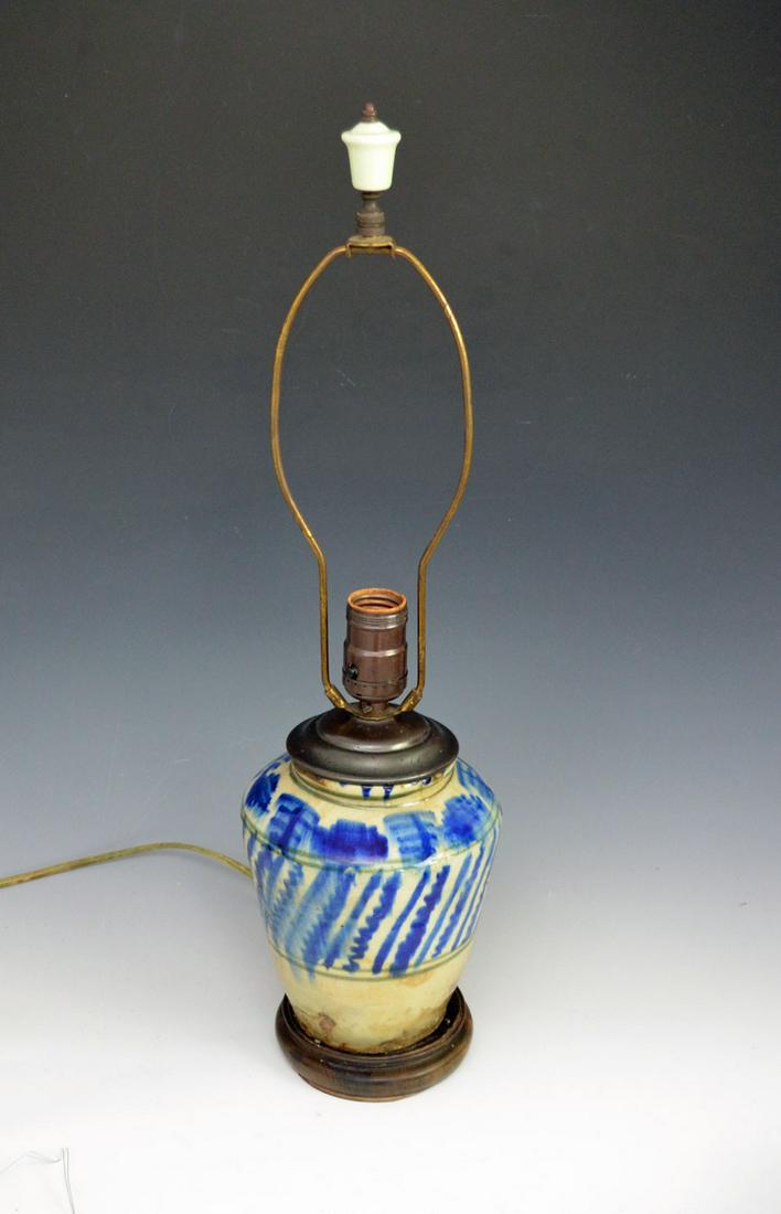 Blue & White Pottery Lamp (1 of 5)