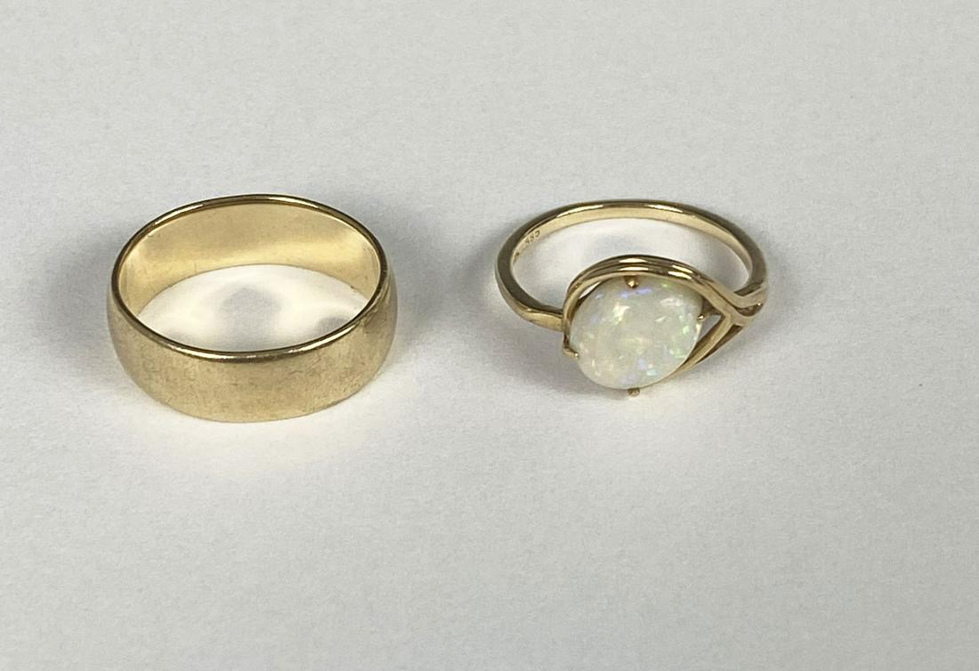 2 14k Gold Rings (Opal & Wedding Band) (1 of 3)