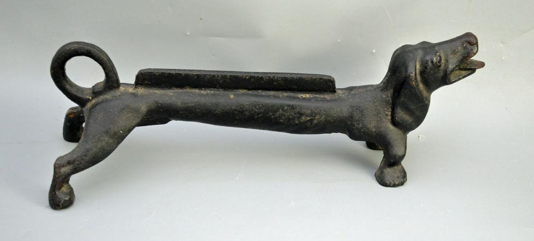 Excellent Cast Iron Daschund Dog Boot Scraper (1 of 4)