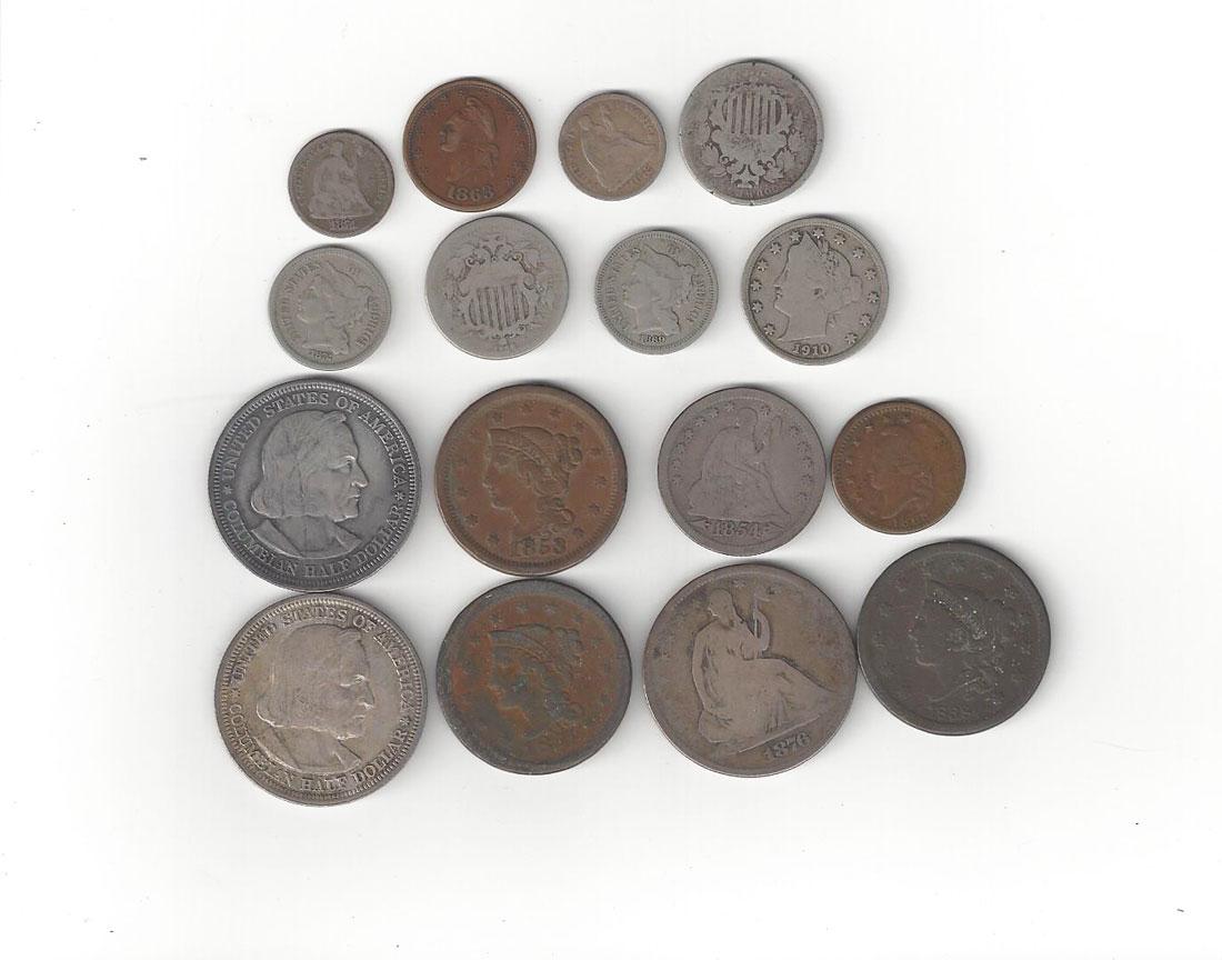 Group of Antique American Coins ( Pennies Half Dollars (1 of 2)