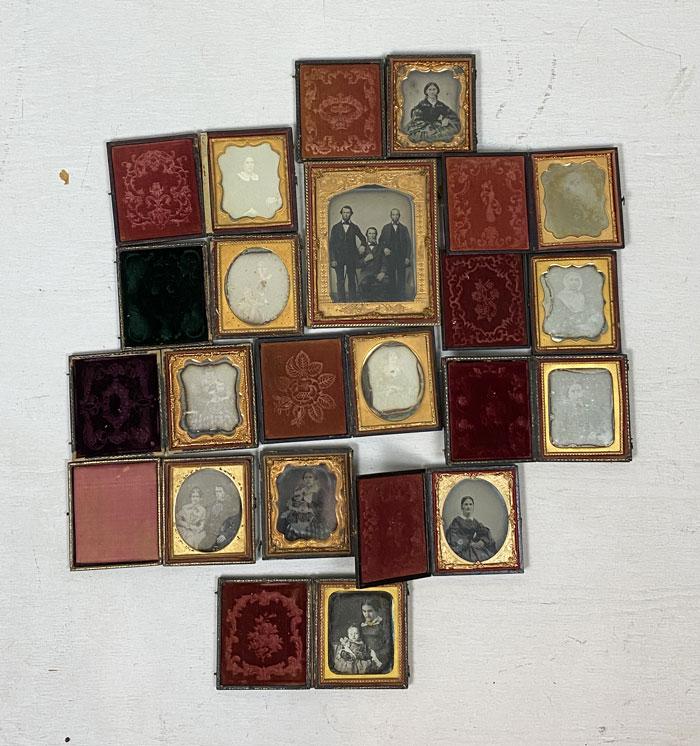 Lot Of Early Daguerreotypes & Tin Types From a (1 of 9)