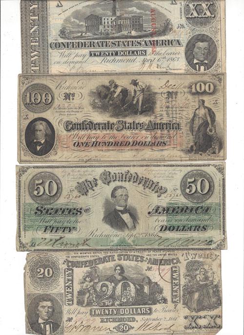 Collection of Civil War Confederate Paper Money (1 of 5)