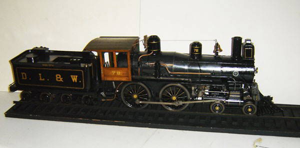 LIve Steam Engine Delaware, Lackawanna & Western: LIve Steam Engine "Delaware, Lackawanna & Western Railroad . Measures 11"H x 42 1/2" long. 3 3/4 gauge.