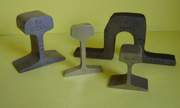 Lot Of Antique Railroad Track Paperweights: Lot Of Antique Railroad Track Paperweights. Scranton, Pa. 30 steel L.I. & C.Co., GWR 1846 Broad gauge 5, 1897 E.L., Blonay- Chamoy.