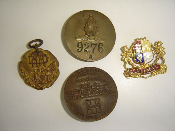 4 Vintage Railroad Pins: Porter Atchison Topeka & Santa Fe DRR L.S. Co. 9276 A Pullman 22150