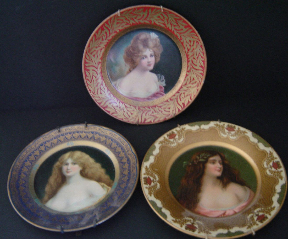 3 Vintage Dresden Art Plates: 3 Vintage Dresden Art Plates