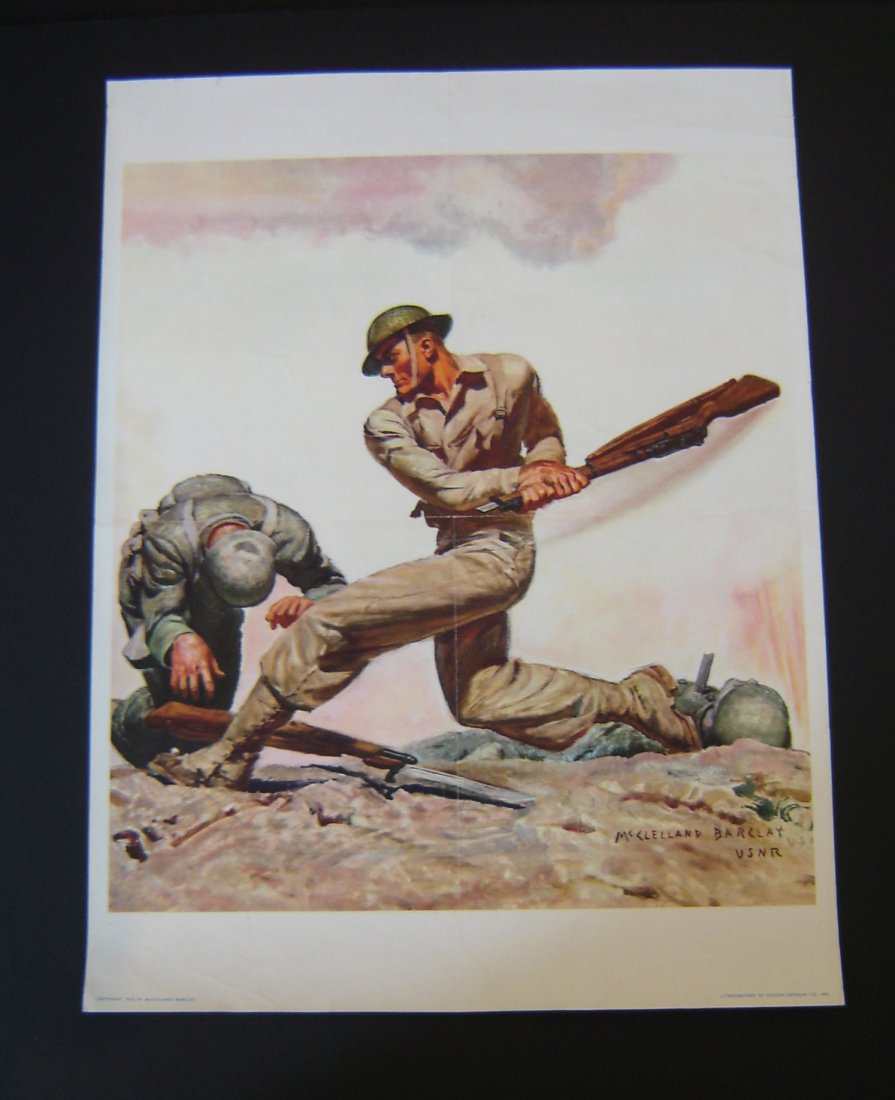 1942 McCelland Barclay USNR World War 2 Poster: measures 24 x 18.