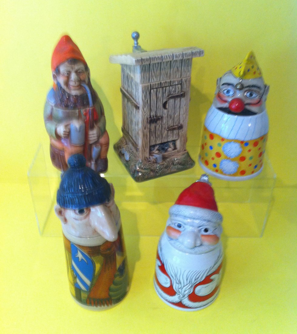 Lot Of 5 Gerzit Character Steins: Lot Of 5 Gerzit character Steins