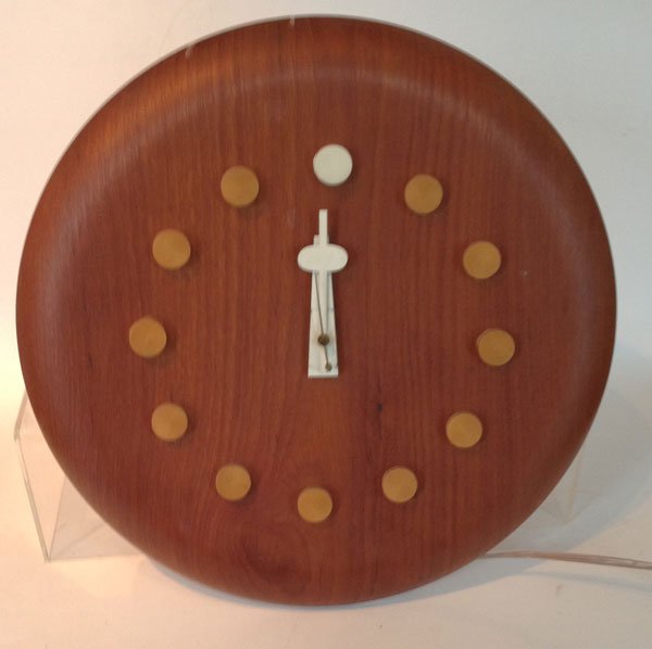 Danish Modern Signed Mid Cent. Fritz Hansen Wall Clock: FH made in Denmark it measures 13 inches in diameter.