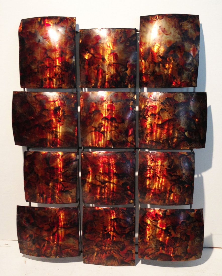 Curtis Jere Tin Wall Sculpture: Attributed to Jere. Measures 30" long x 23" tall.