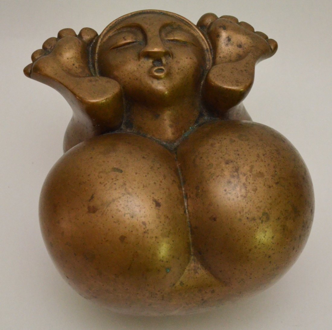 Signed and Numbered ARA Birgitta Bronze Woman Statue: Signed ARA with foundry mark. Measures 6.5" tall x 9" long x 7.5" wide.