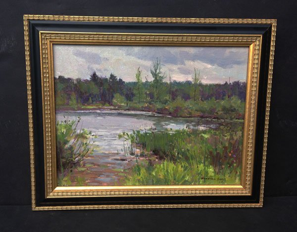 Impressionist Landscape Signed Bernard Corey: Frame: 14.75" x 11 7/8" Image: 11.5" x 8 5/8"