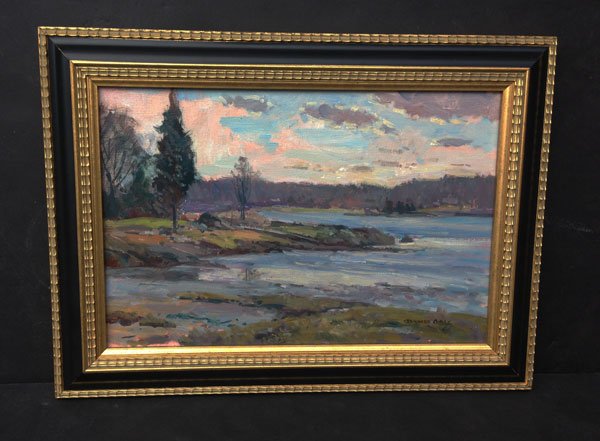 Impressionist Landscape Signed Bernard Corey: Frame: 14.75" x 11 7/8" Image: 11.5" x 8 5/8"
