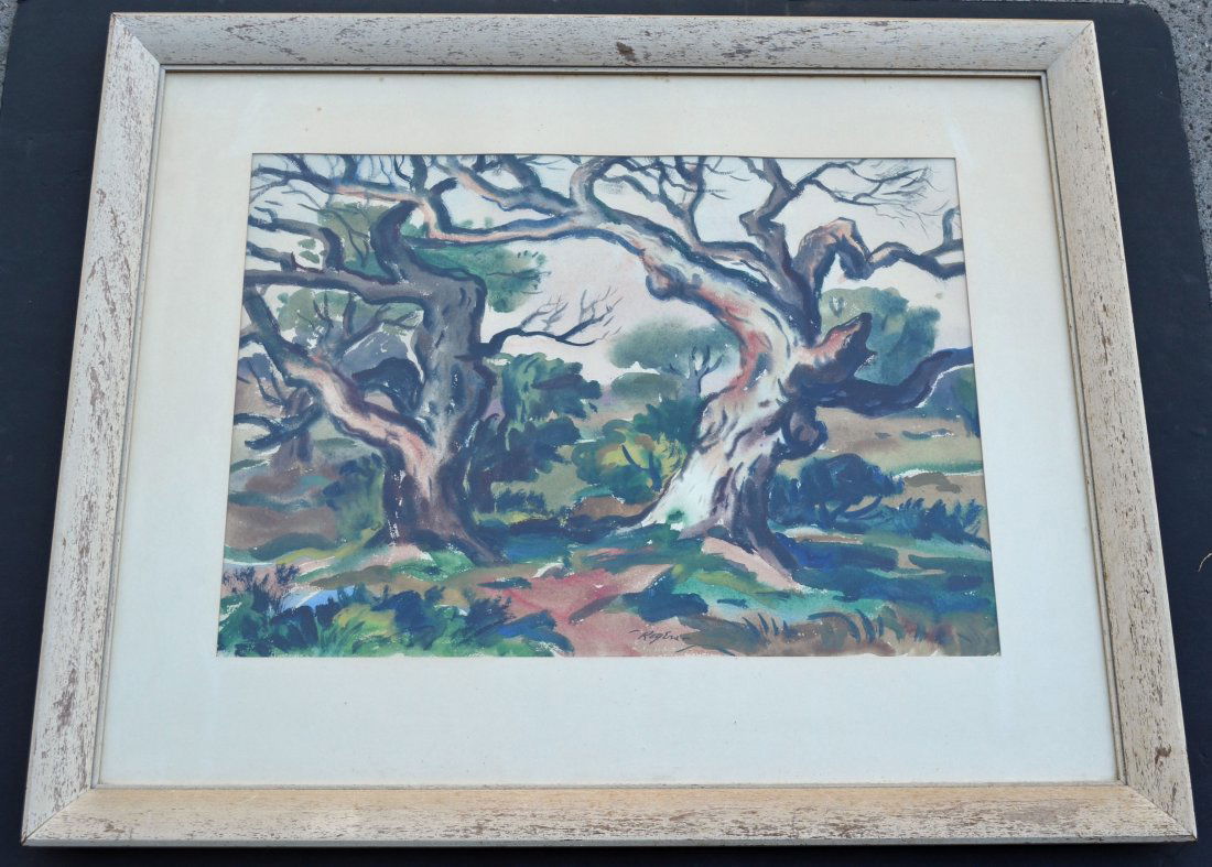 Charles B. Rogers Japanese Oak Watercolor Painting: Signed Rogers watercolor painting. Frame: 16.5” x 22.75” Image: 23" x 16.75"