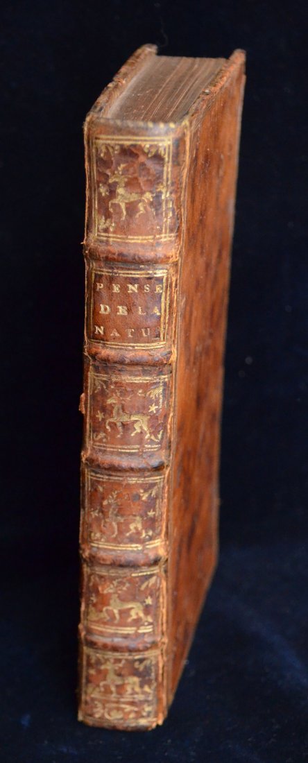 First Edition 1754 Pensees Sur L' Interpretation: Pensees Sur L'interpretation de la Nature book with leather binding by Denis Diderot